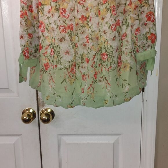 Roz & Ali floral print spring summer fall  casual blouse  Sz 2X - Picture 2 of 4